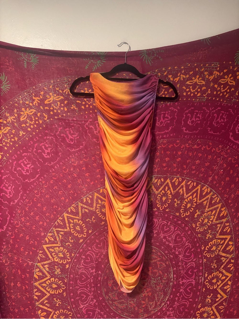 ZARA Ombre Mini Sheer Dress in Sunset Shades